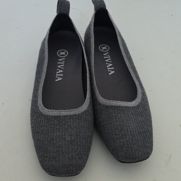 New VIVAIA | Merry Square-toe Flats Gray Sz 36 - Picture 3 of 5